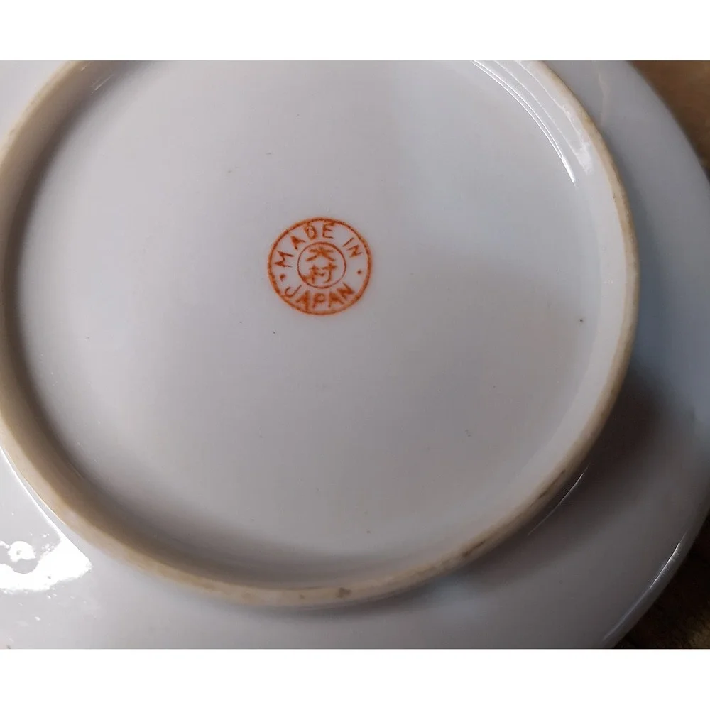 Antique Japanese Satsuma Eggshell‎ Porcelain Tea Cups & Saucers Set of 10 Geisha